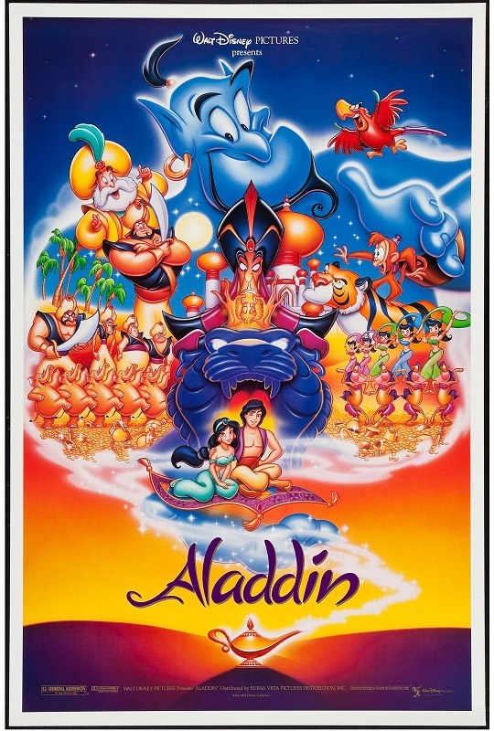 Overskæg data ubetalt Aladdin (1992) – Original Disney One Sheet Movie Poster - Hollywood Movie  Posters
