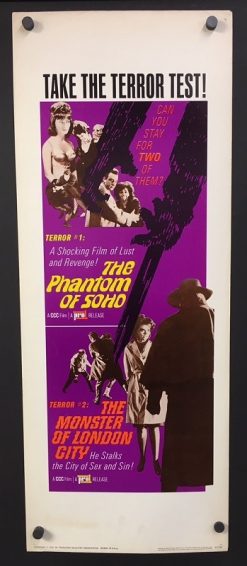 Phantom of Soho/Monster of London City (1967) - Original Insert Movie Poster