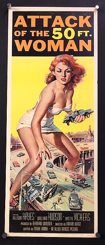 L'ATTACCO DEI 50 Piedi Donna Vintage movie poster film A4 A3 arte stampa cinema 