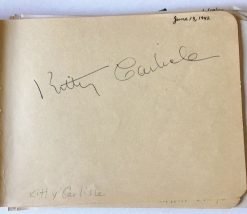 Kitty Carlisle / Jeff Donnell Autograph