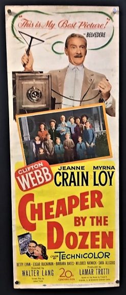 Cheaper By the Dozen (1950) - Original Insert Movie Poster