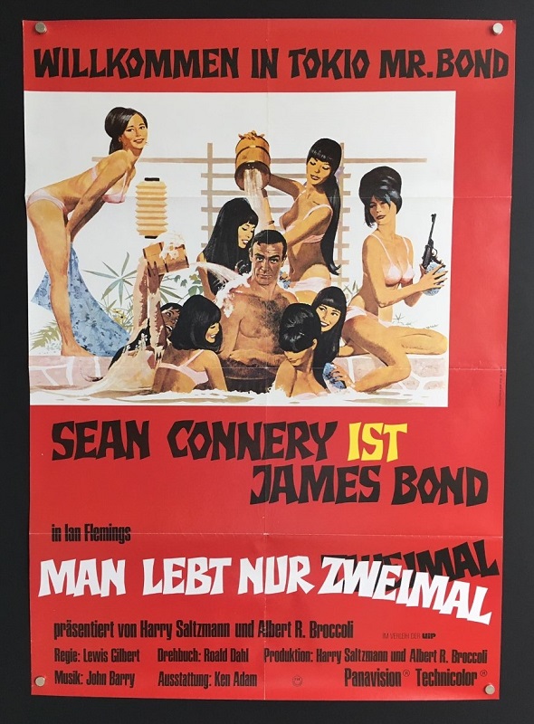 You Only Live Twice R1970 Original James Bond German One Sheet Movie Poster Hollywood Movie Posters