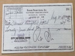 Ralph Bakshi Autograph Signed Check
