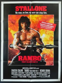 Rambo, First Blood Part 2 (1985) - Original Video One Sheet Movie Poster