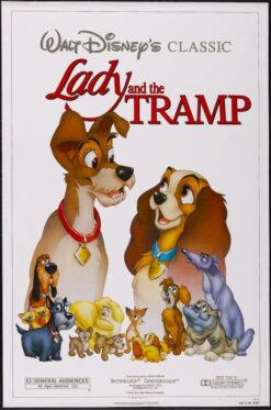 Lady and the Tramp (R1986) - Original Disney One Sheet Movie Poster