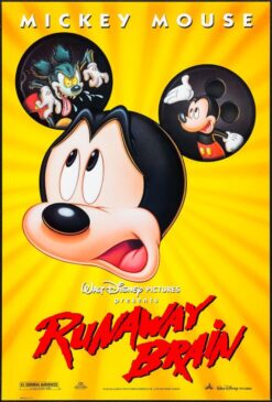 Mickey Mouse, Runaway Brain (1995) - Original One Sheet Disney Movie Poster