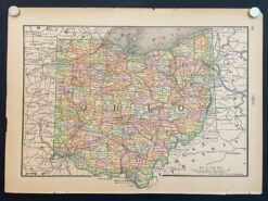 Ohio / North Carolina Atlas Color Map (1920's) - Original