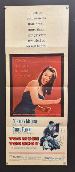 Too Much Too Soon (1958) - Original Insert Movie Poster