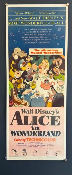 Alice In Wonderland (1951) - Original Insert Movie Poster