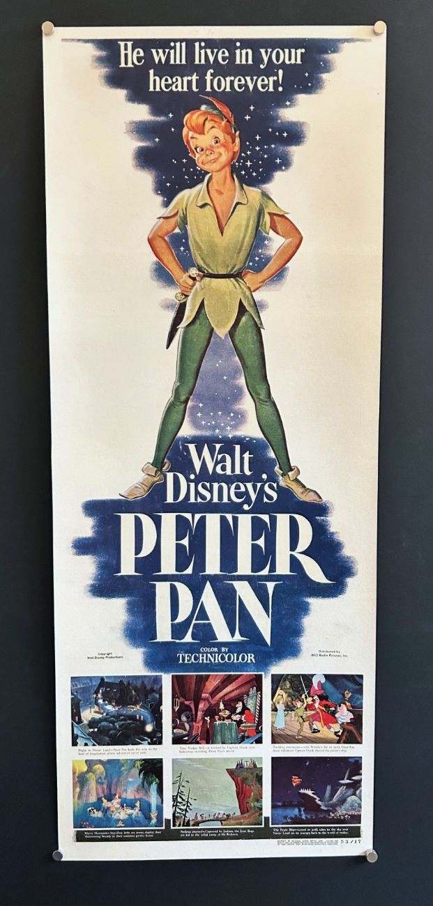 Peter Pan (R1953) - Original Insert Movie Poster